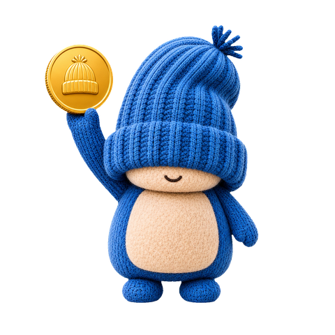 George, the Baseline Labs mascot, holding up a gold coin
